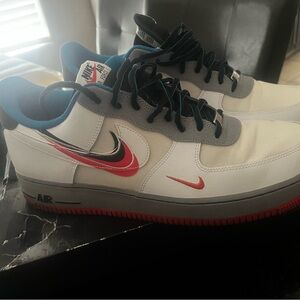 Nike White and Gray Sneakers with Red Accents